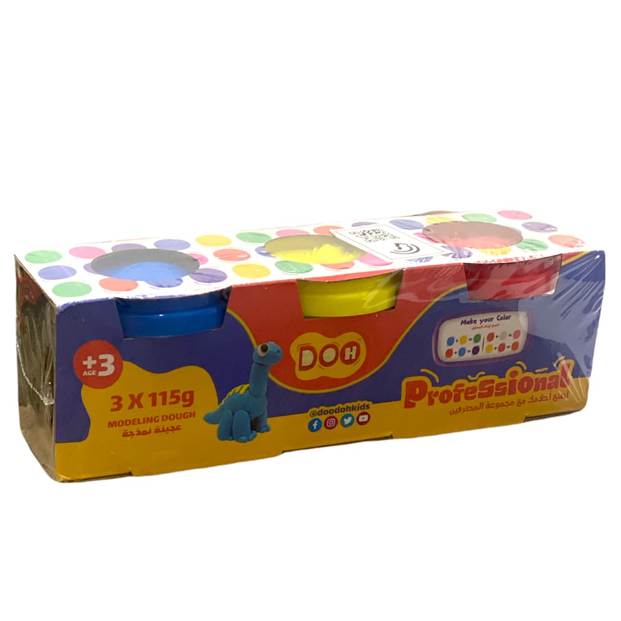 صلصال أطفال ملون 3 الوان 115 غرام DOH DD00303