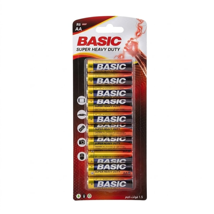 بطاريات بيسك 1.5 فولت 10 حبات BASIC R6(BAGP) AA