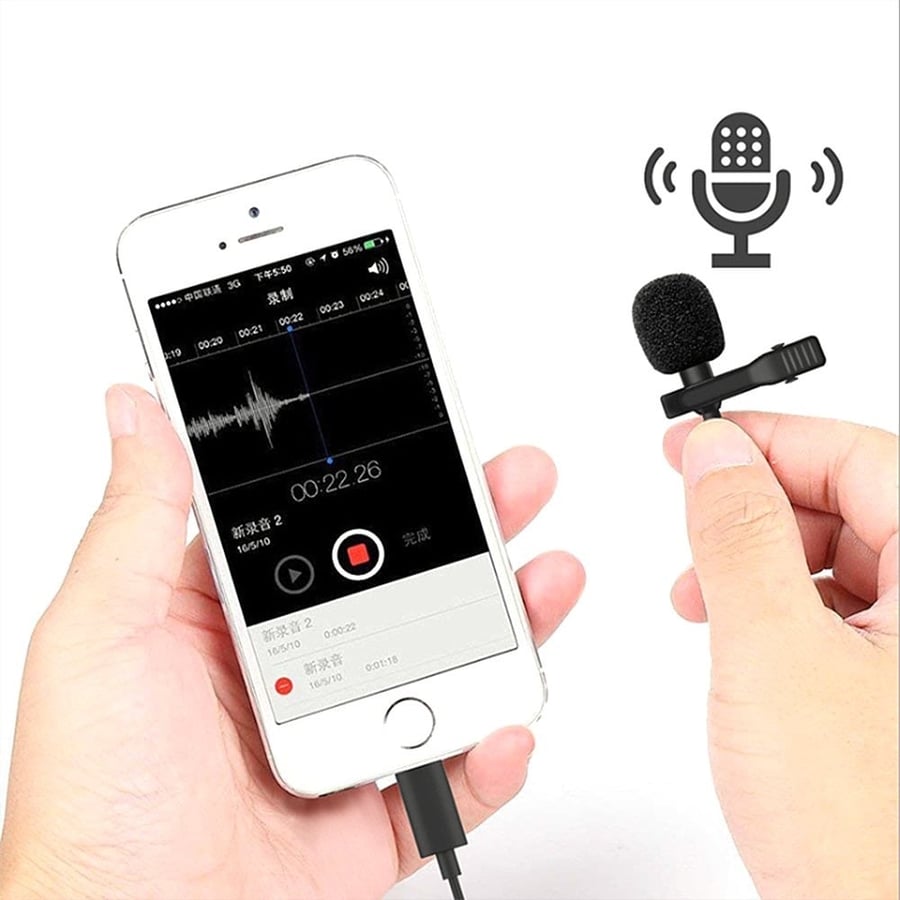 ميكروفون دوكولر تايب سي JH-042 Type-C Lavalier ميكروفون متعدد الاتجاهات بمكثف صوتي رائع للمقابلة مع تسجيل الصوت والفيديو