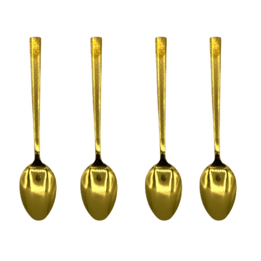 Mostafa Co 4 large golden spoons - different patterns