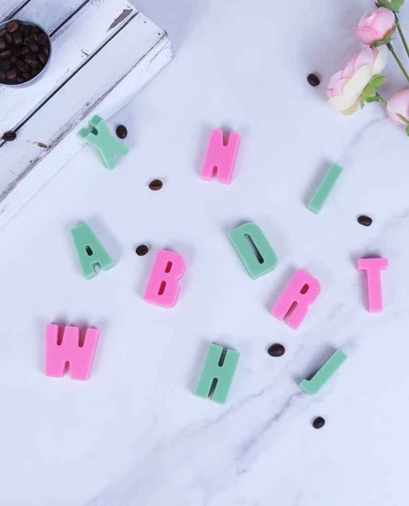 pink lettering resin template