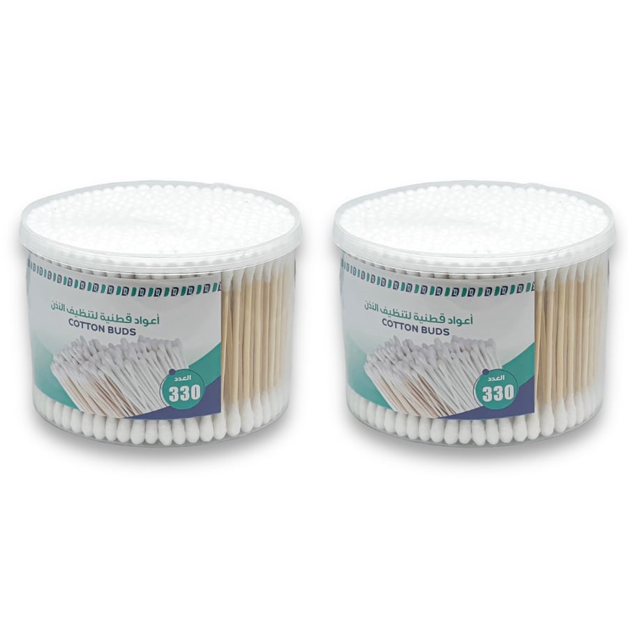 اعواد اذان قطن 330 عود علبتين BADRA B-00847