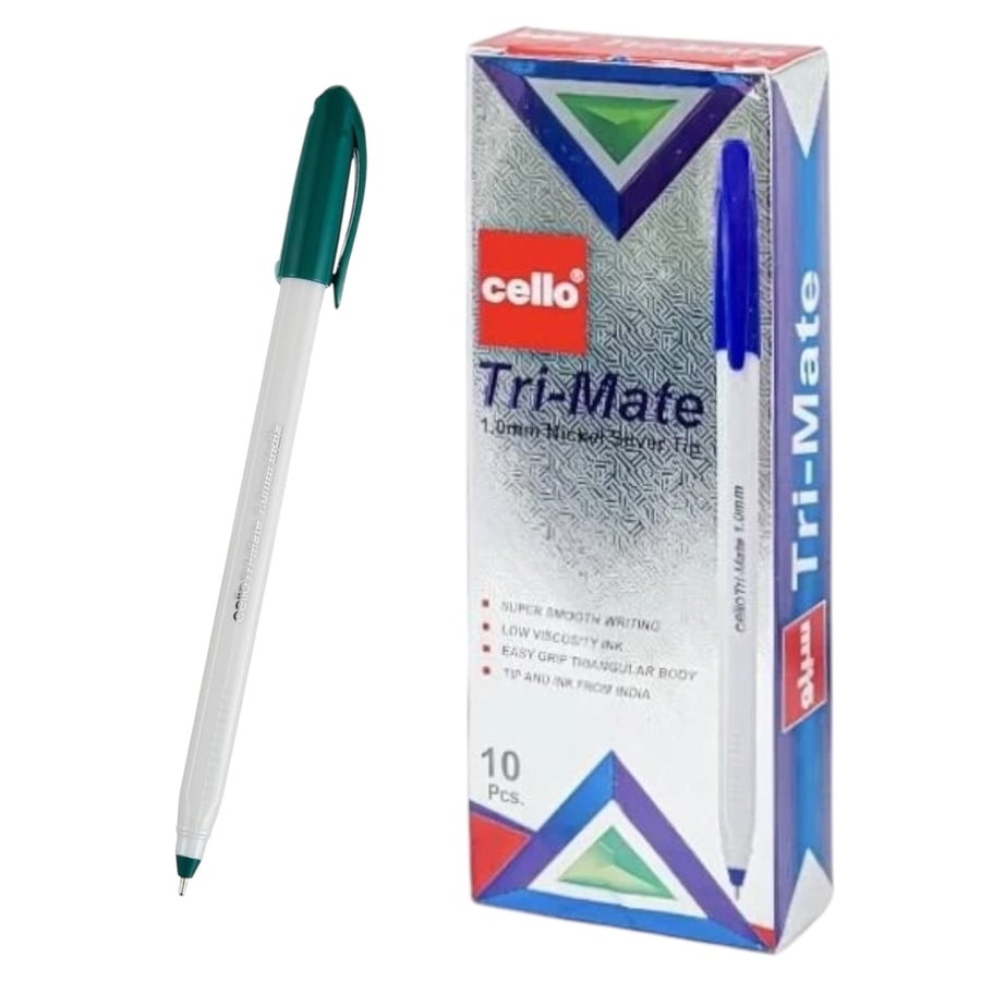 قلم حبر جاف اخضر 1 ملم Cello Tri-Mate