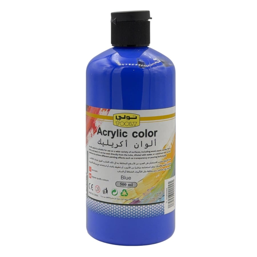 ألوان اكريليك 500 مل أزرق TOOLY TL-ACB500ML