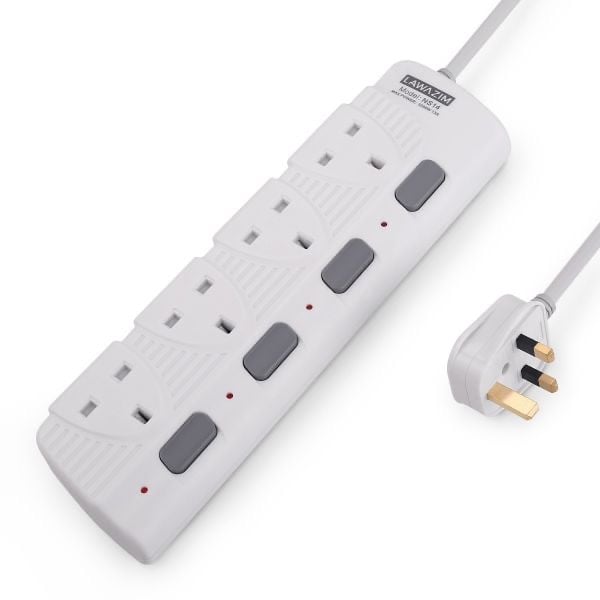 Electrical Extension 4 Sockets 5 Meters 3250 Watts With Single On / Off Switch LAWAZIM 01-7004-03