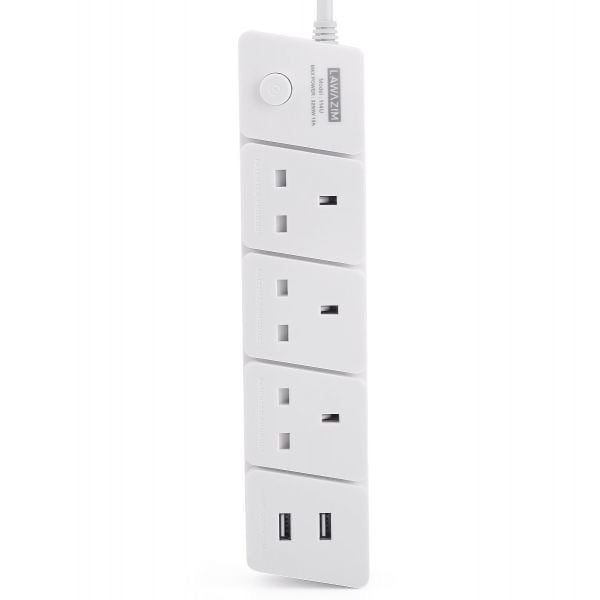 Electrical Extension 3 Sockets 2 USB 3 Meters 3250 Watts With Single On / Off Switch LAWAZIM 01-7024-02