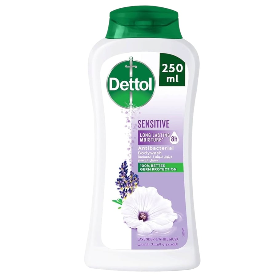 ديتول للبشرة الحساسة غسول الجسم بعطر اللافندر والمسك الأبيض 250 مل Dettol