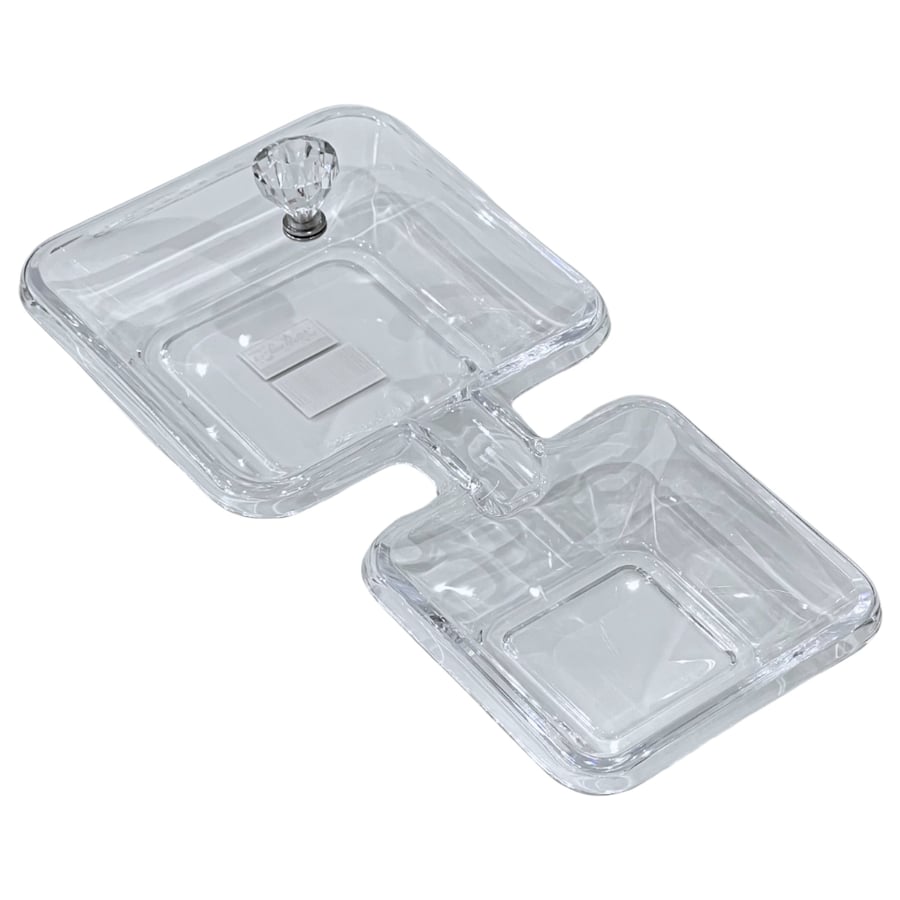 صحن اكريليك مقسم شفاف بغطاء H5502