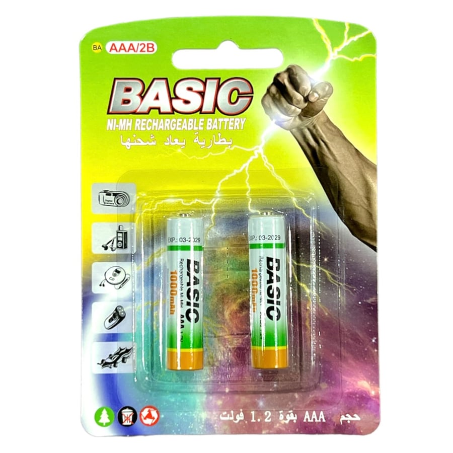 بطارية قابلة لإعادة الشحن 1.2 فولت BASIC AAA