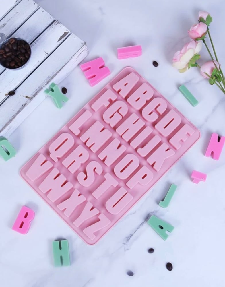 pink lettering resin template
