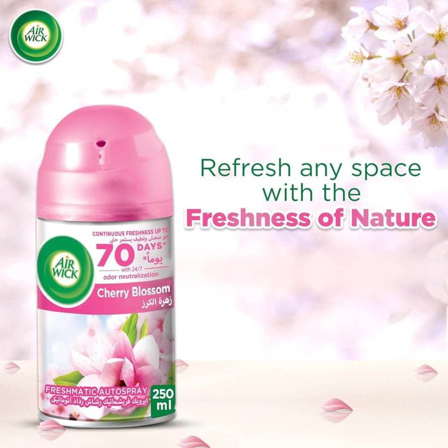ايرويك فريشماتيك بخاخ معطر جو برائحة زهرة الكرز 3*250 مل AIR WICK