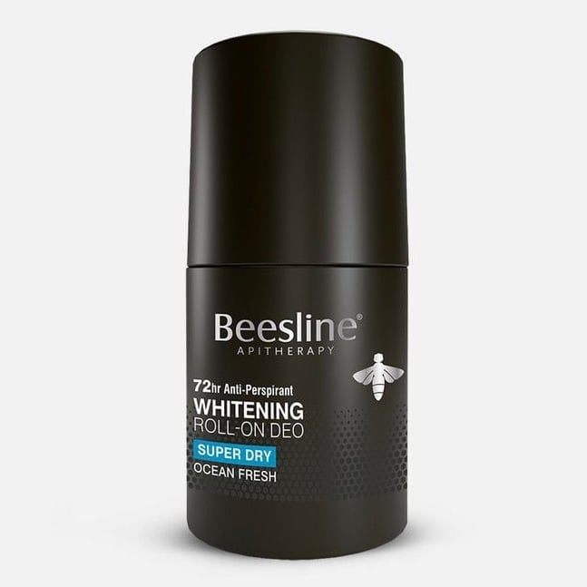 بيزلين مزيل عرق رول أون مزيل الرائحة الطبيعي لتفتيح البشرة جفاف تام بحري منعش 50 مل Beesline