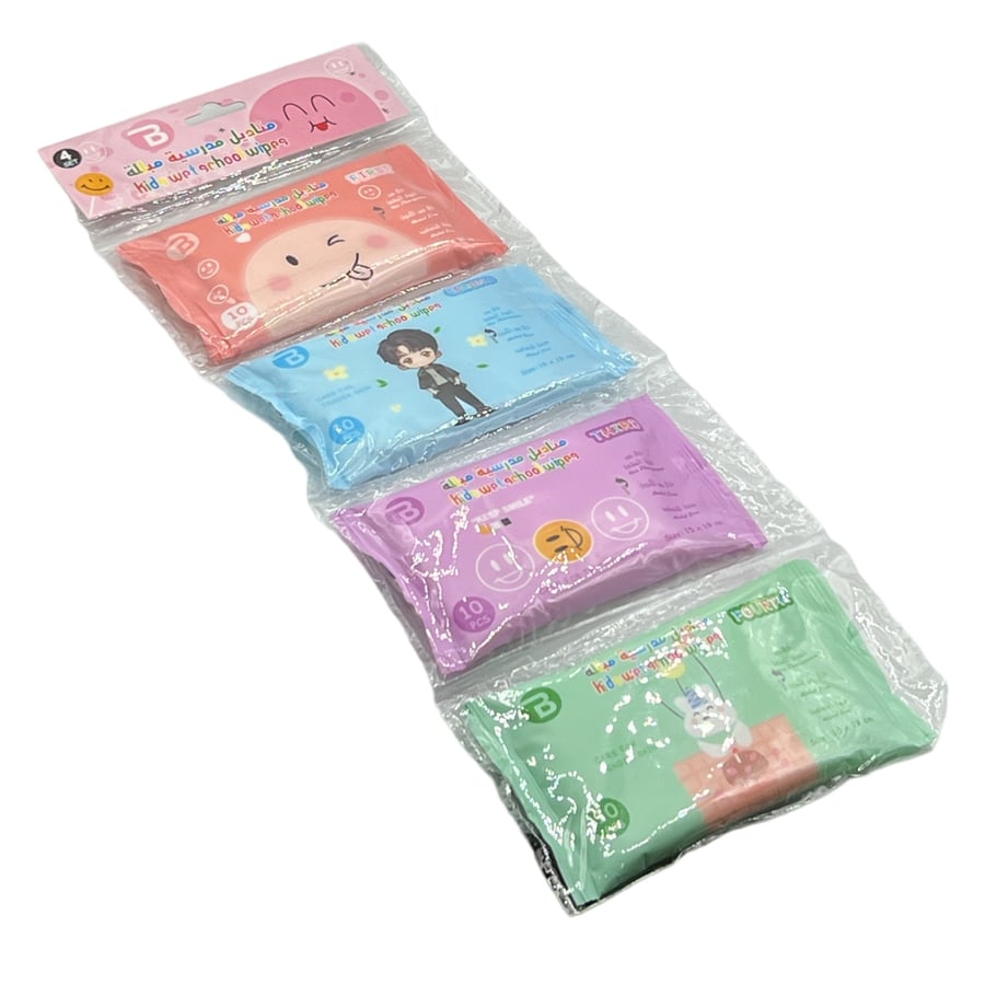 School wet wipes 4 pieces BOOKY BQ-301-4