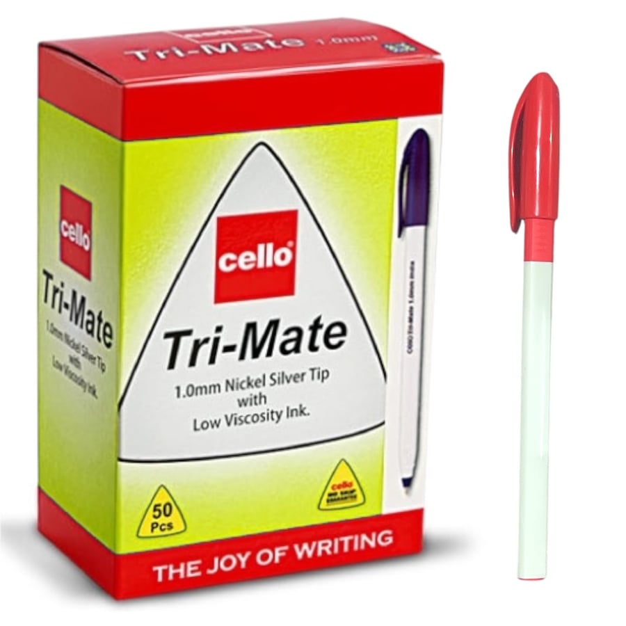 قلم حبر جاف احمر 1 ملم Cello Tri-GRIP