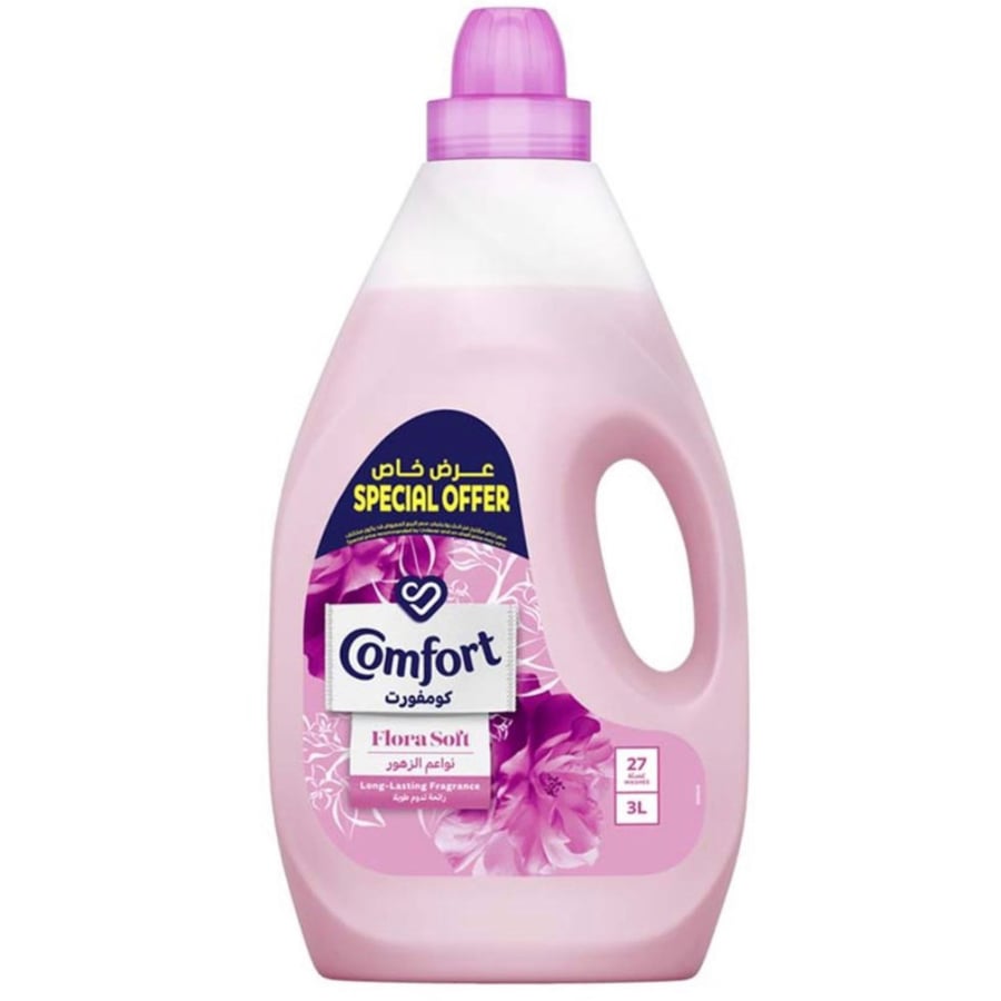 منعم ملابس 3 لتر 27 غسلة برائحة نواعم الزهور كومفورت Comfort