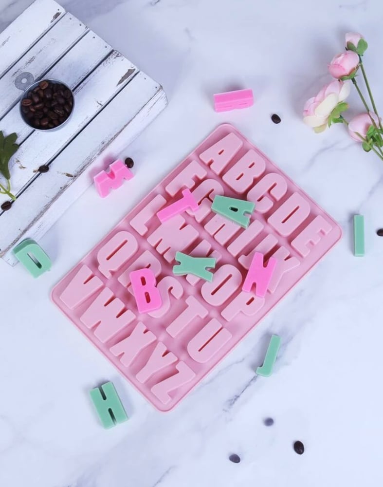 pink lettering resin template