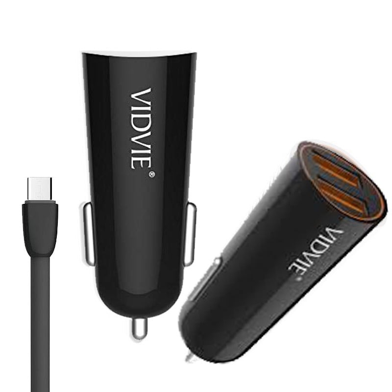 شاحن سيارة مع كابل جلكسي بمنفذين VIDVIE CC-506 2.4A ، USB