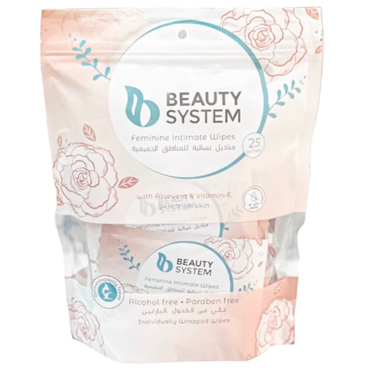 مناديل نسائية للمناطق الحساسة 25 منديل BEAUTY SYSTEM