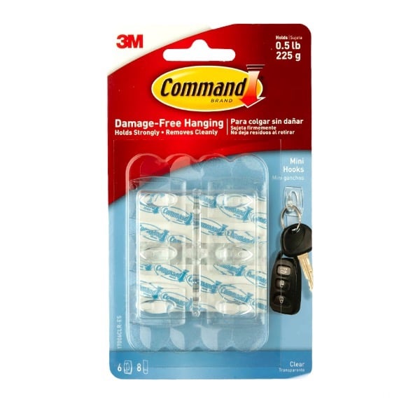 علاقة لاصقة بلاستيك شفاف command 17006CLR-ES