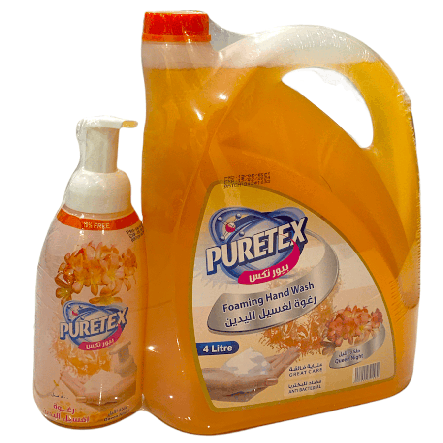 صابون رغوة لغسيل اليدين ورد ملكة الليل 4 لتر + 500 مل PURETEX