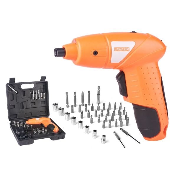 LAWAZIM 01-1500-002 Lithium-ion Cordless Screwdriver Set With Accessories 45 Pieces Rechargeable