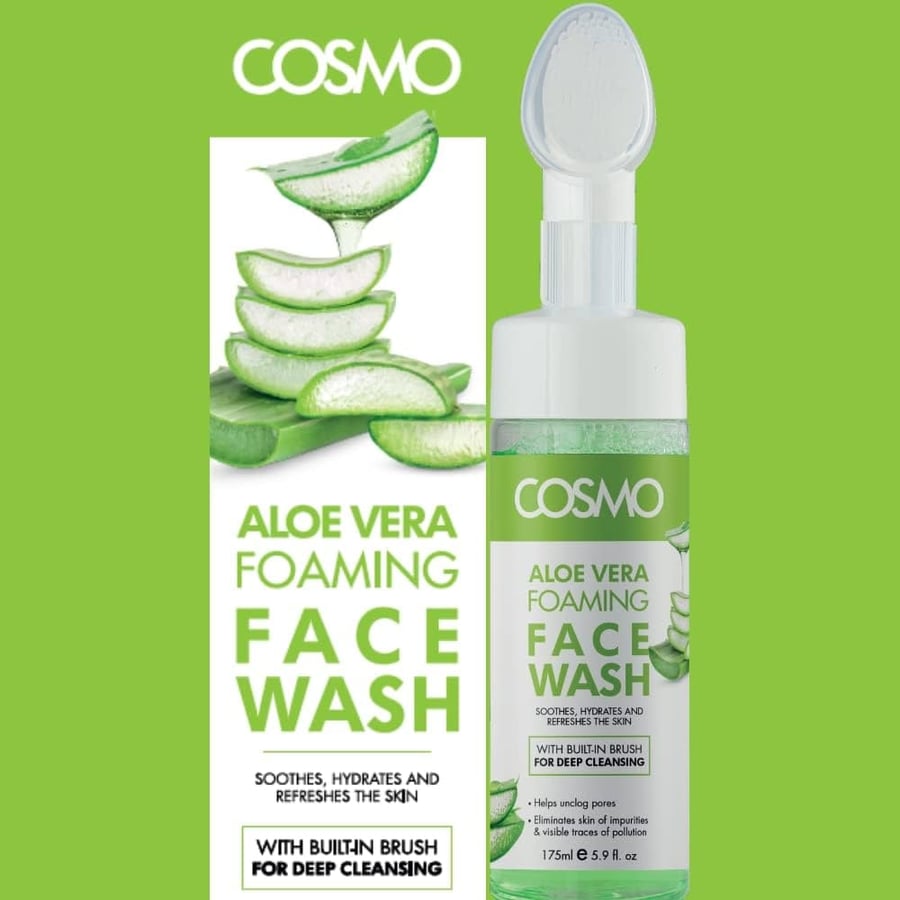 غسول الوجه الرغوي بخلاصة الصبار مع فرشاة 175 مل COSMO