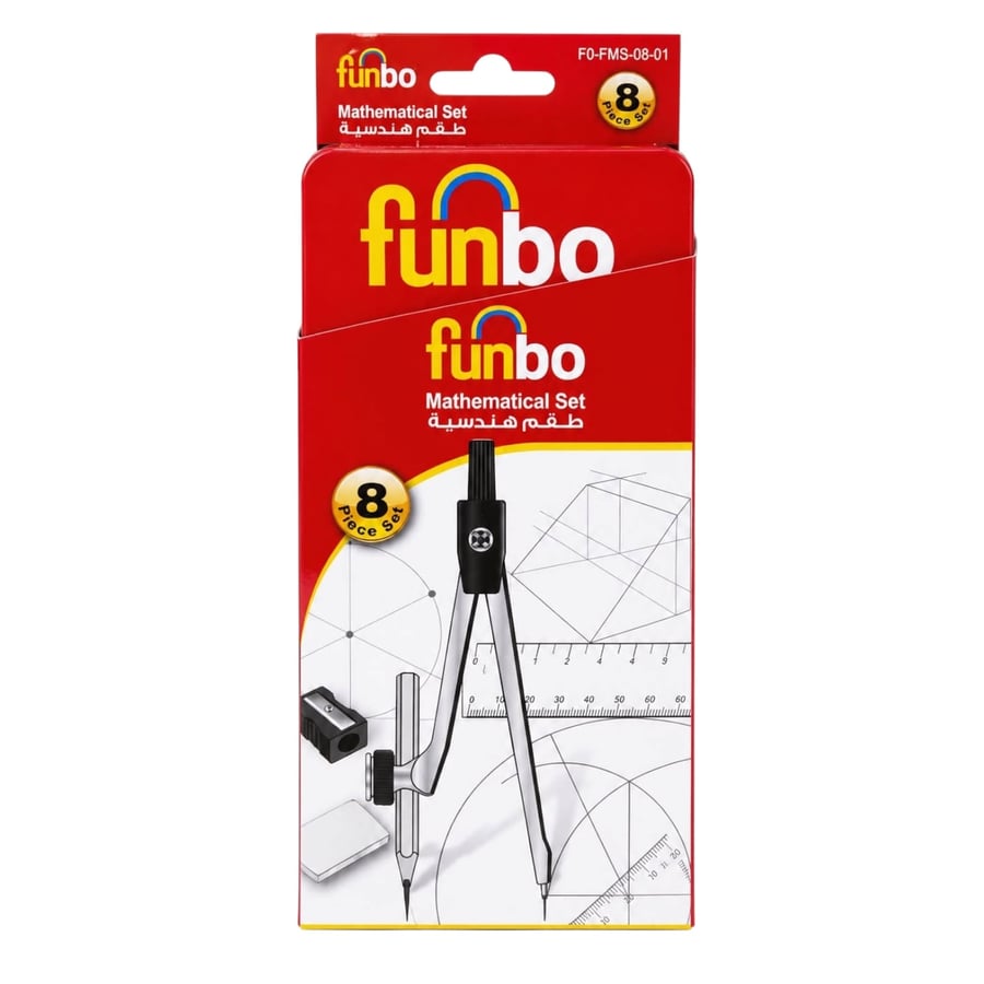 طقم هندسة 8 قطع funbo FO-BR-FMS-08-01