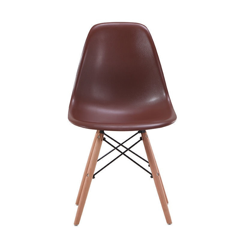 Chair with wooden legs and plastic base