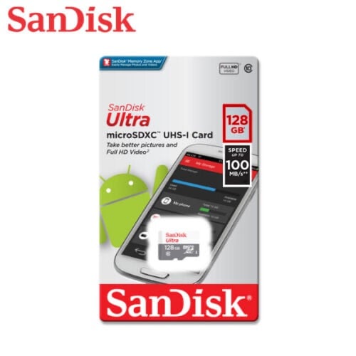 بطاقة ذاكرة سعة 128 جيجا بايت ، سرعة 100 ميجابايت سانديسك SanDisk