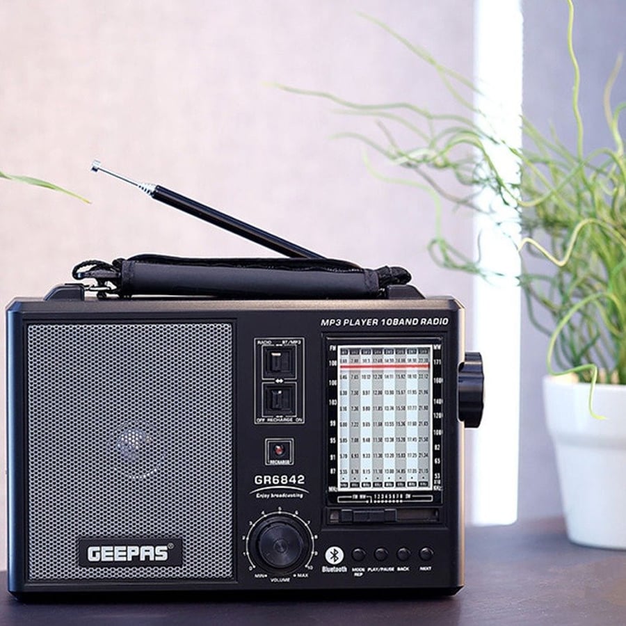 مكبر صوت و راديو ( بلوتوث + USB + AUX + ذاكرة ) GEEPAS GR6842