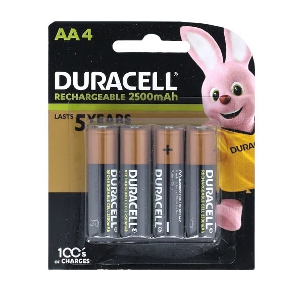 بطارية قابلة لأعادة الشحن 1.2 فولت DURACELL 2500mAh AA4