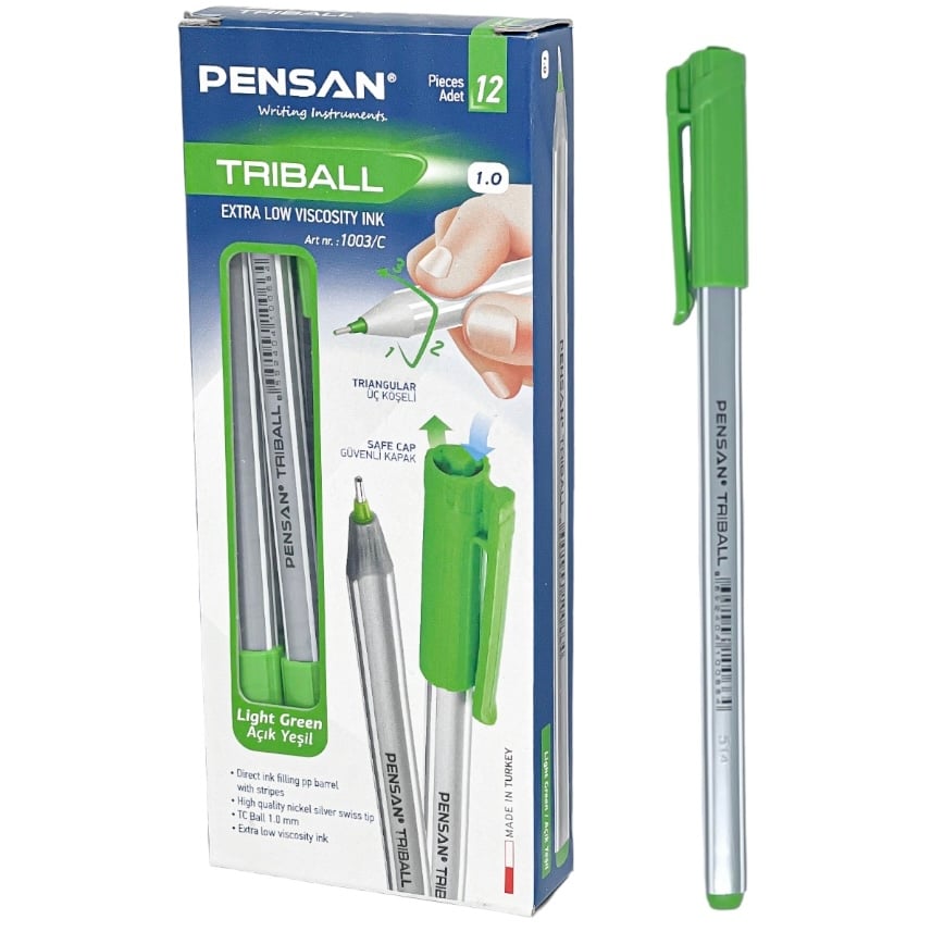 قلم حبر جاف اخضر PENSAN TRIBALL EN71-3