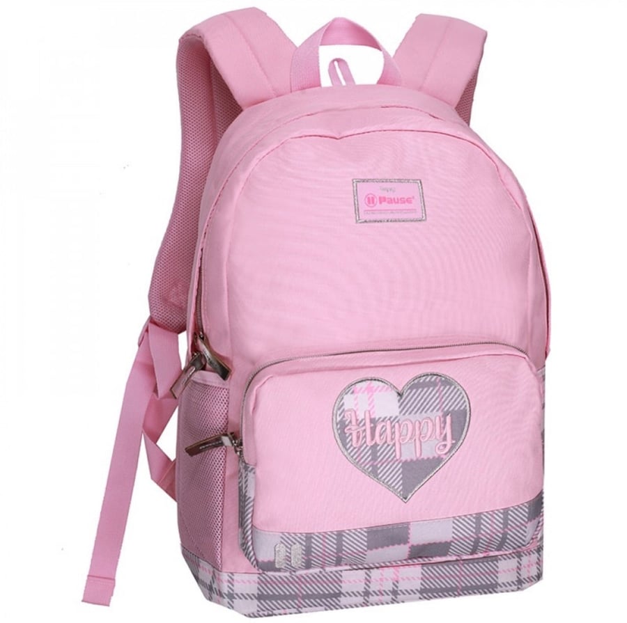 شنطة ظهر مع مقلمة 17 انش وردي - بوز Pause Backpack-3013 PAUSE