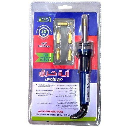 آلة حرق على الخشب مع 5 رؤوس اضافية 30 واط Sbc 5330-003