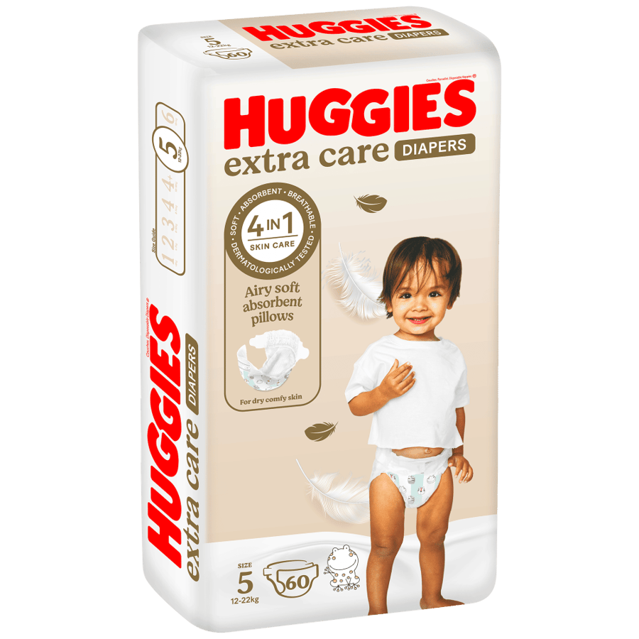 حفاضات هجيز 60 حبات مقاس (5) 12-22 كيلو HUGGIES