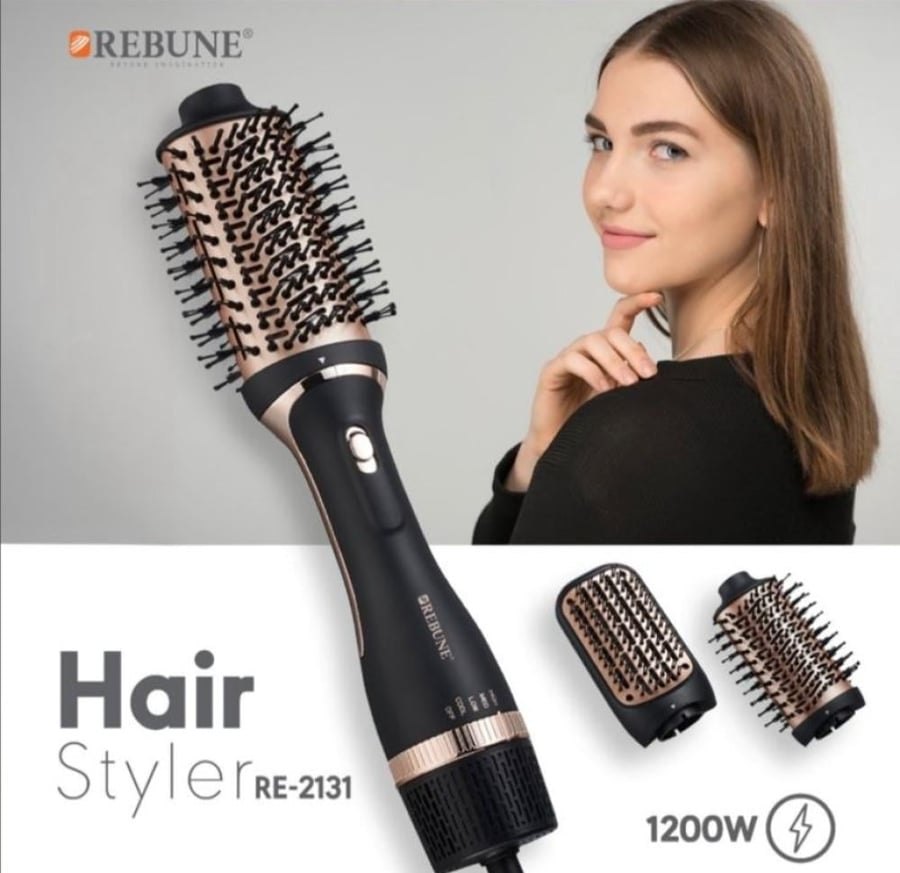 فرشاة تصفيف شعر مع فرشتين 1200 واط REBUNE RE-2131