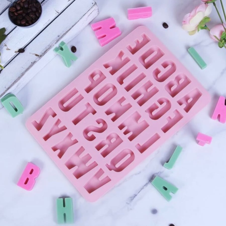 pink lettering resin template