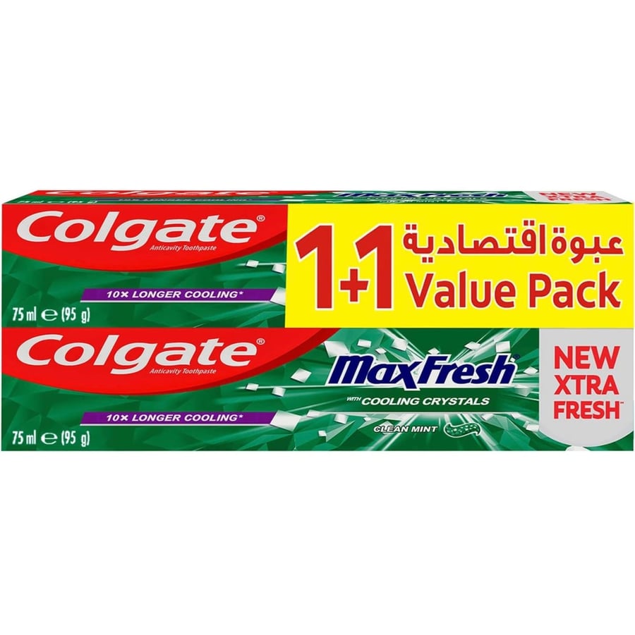 Colgate Toothpaste Max Fresh Mint 2 x 75 ml