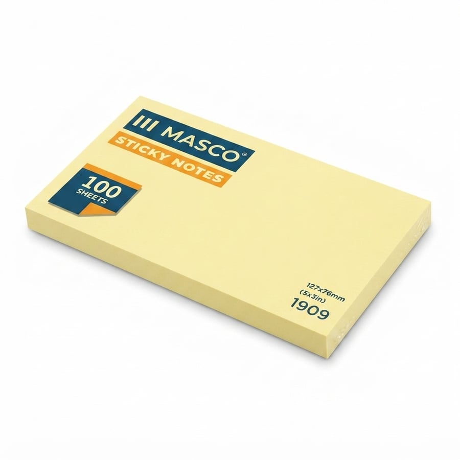 ورق ملاحظات اصفر لاصق 100 ورقة 5*3 انش MASCO 03611909