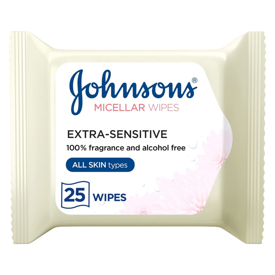 Johnson's Extra Sensitive Micellar Wipes for All Skin Types 25 Wipes