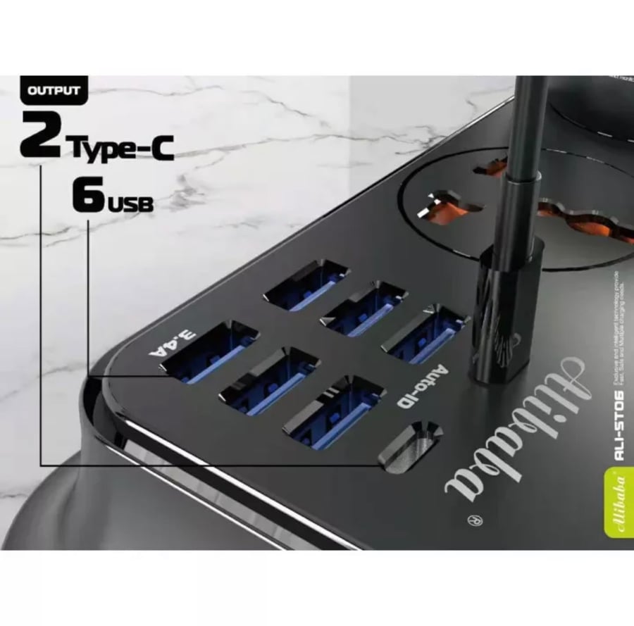 Electrical Extension Timer 4 Triple Outlets 6 Ports 2 USB 2 BD 2500 Watts | OXOM MX-ST06