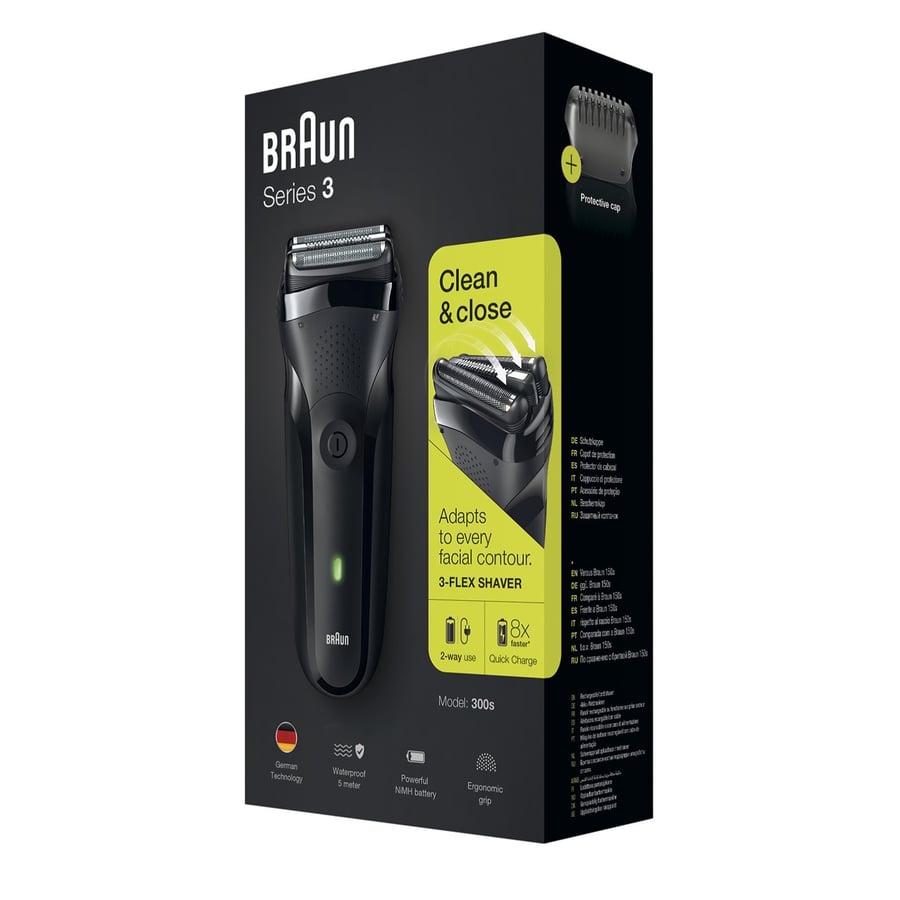 3-in-1 shaver and trimmer, BRAUN 300S