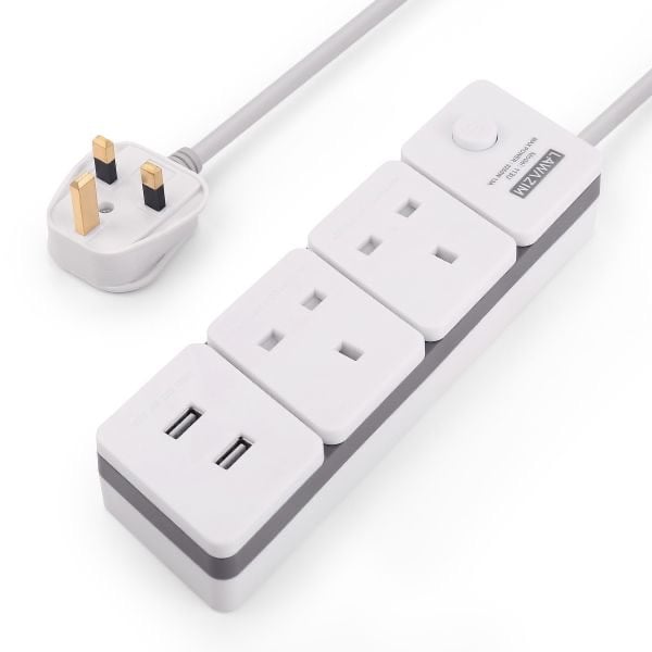 Electrical Extension 2 Sockets 2 USB 5 Meters 3250 Watts With Single On / Off Switch LAWAZIM 01-7023-03
