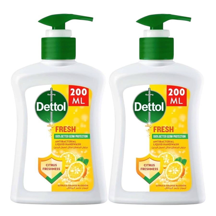 ديتول سائل غسول اليدين بالليمون وزهر البرتقال 2*200 مل DETTOL