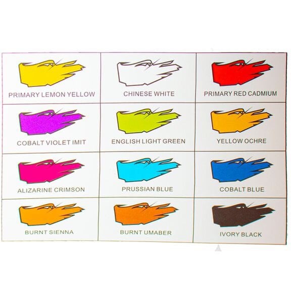 Gouache paints with brush 12 colors 25 ml Vneeds V.03.21