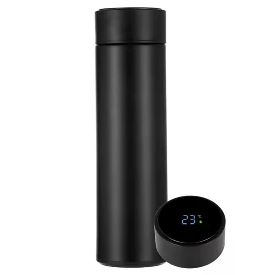 كوب قهوة بشاشة عرض لمقياس الحرارة لون أسود 500 مل SM-23655