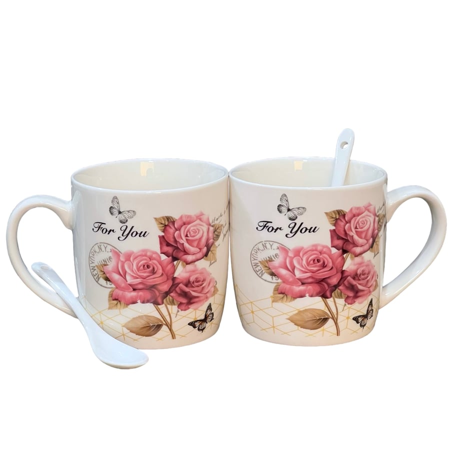 Ceramic cup set with spoon 011-23