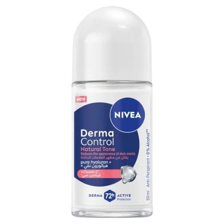 نيفيا مزيل عرق رول اون للنساء ديرما كنترول ناتشورال تون 50 مل NIVEA