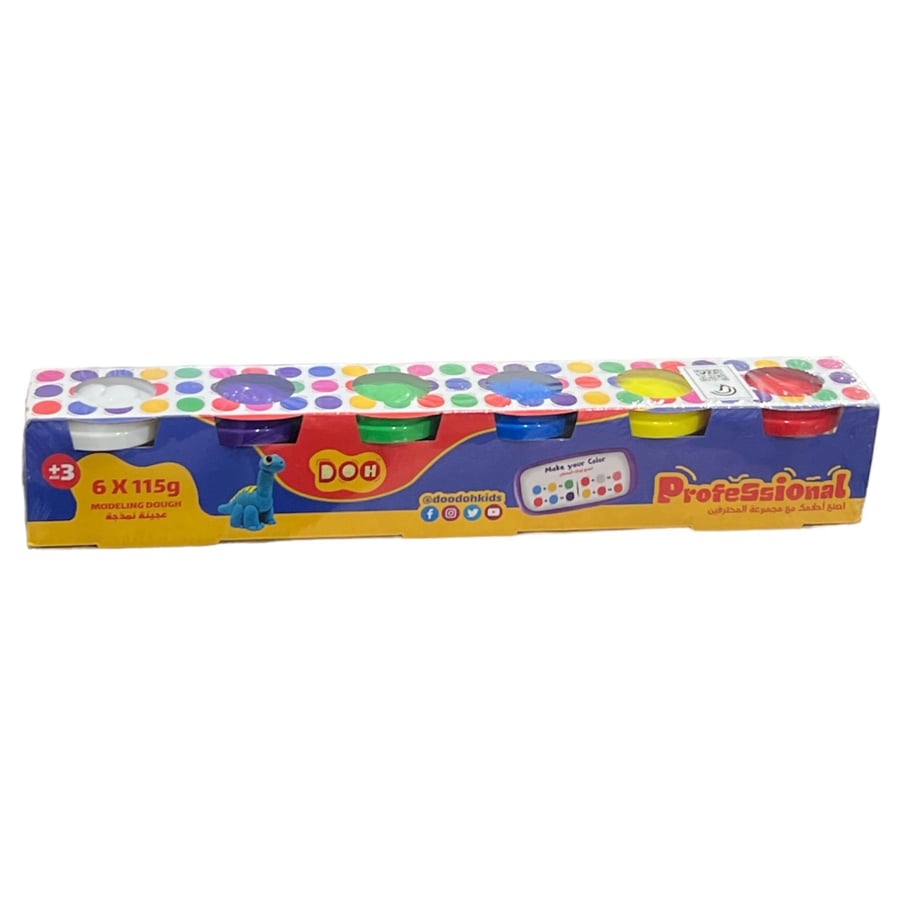 صلصال أطفال ملون 6 الوان 115 غرام DOH DD00306