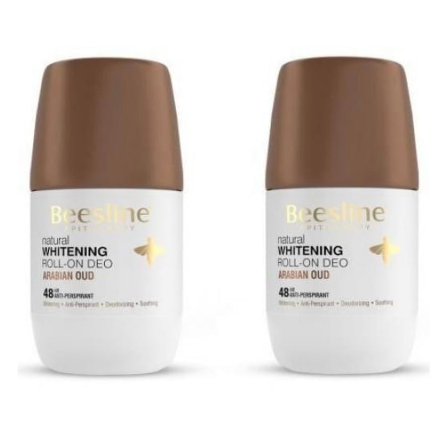 بيزلين مزيل عرق رول أون مزيل الرائحة الطبيعي لتفتيح البشرة عود عربي 2*50 مل Beesline